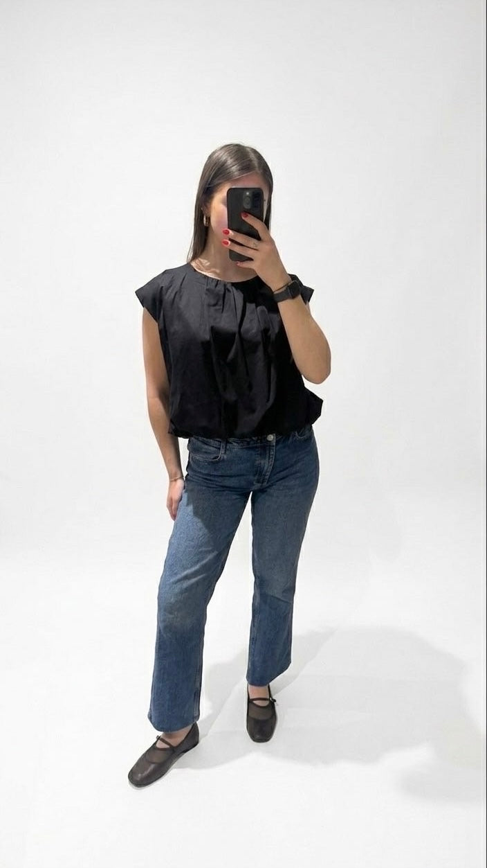 Blouse dos nue noir