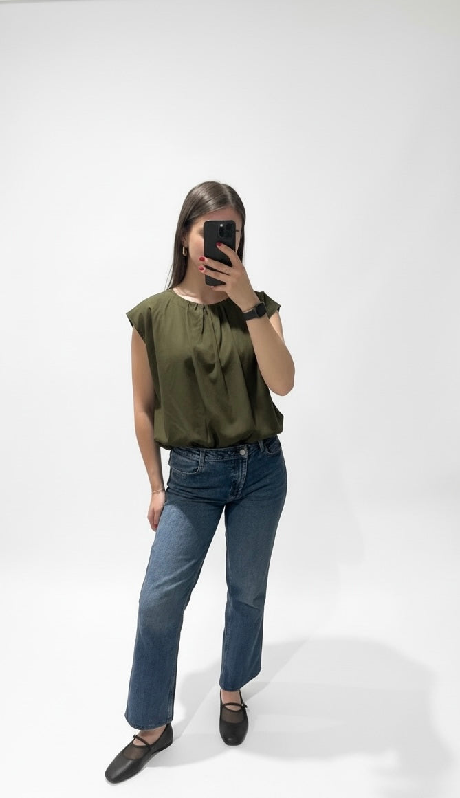 Blouse dos nue kaki